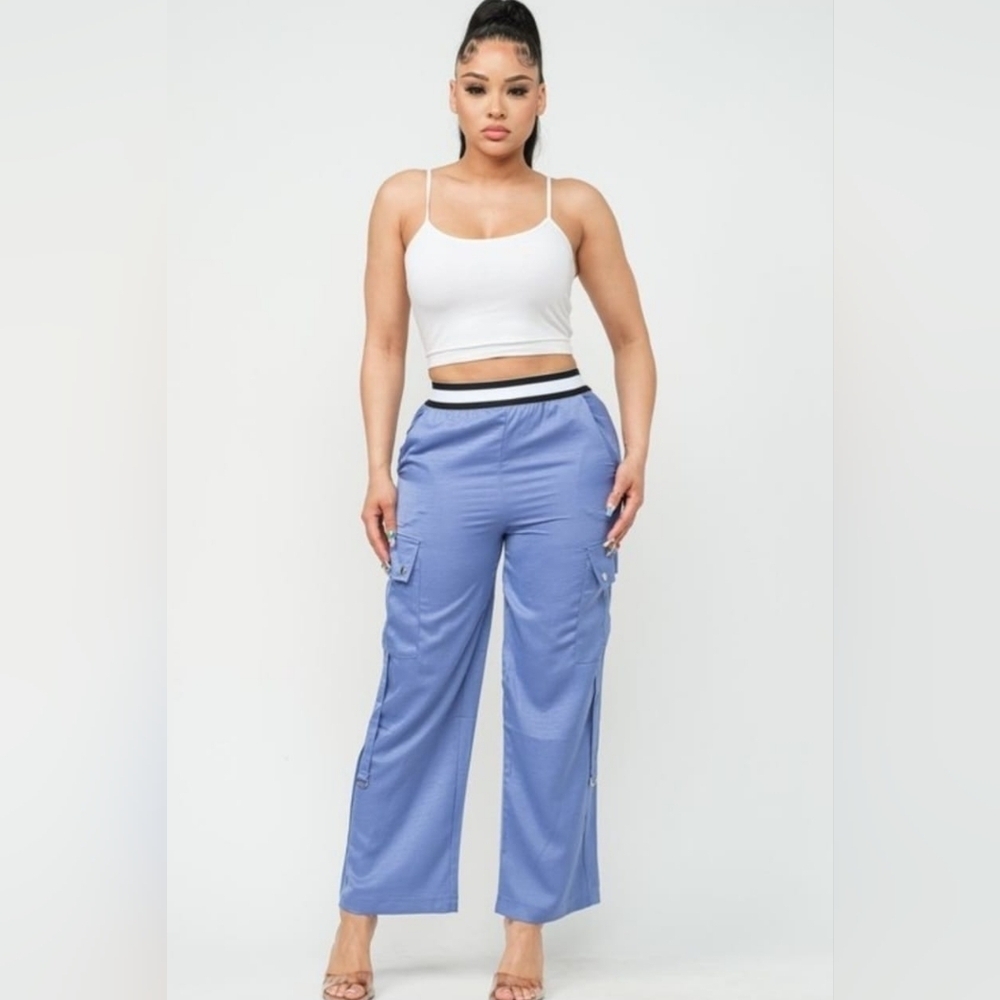 Women's Cargo Dress Pants Size S, M, L Blue